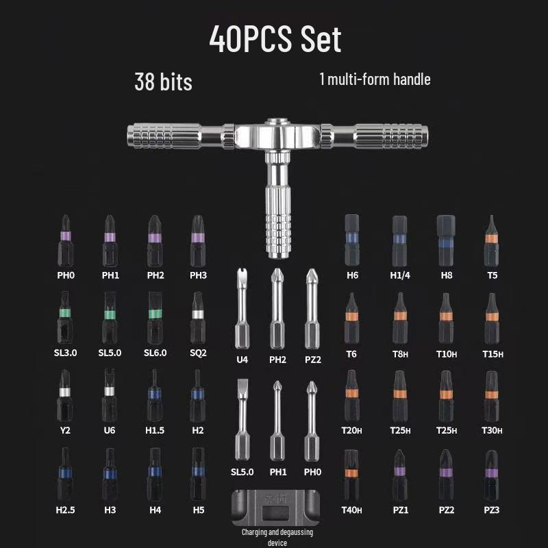 42-in-1 Multifunctional Ratchet Screwdriver Set with S2 Steel High Hardness and Magnetic Tips