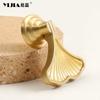 Single-Hole Leaf-shaped Brass Pulls Cupboard Wardrobe TV Cabinet Entryway Cabinet Nightstand Handle Furniture Hardware