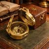 Brass Brunton Compass Handcrafted Wooden Box Home Decor Birthday Gift