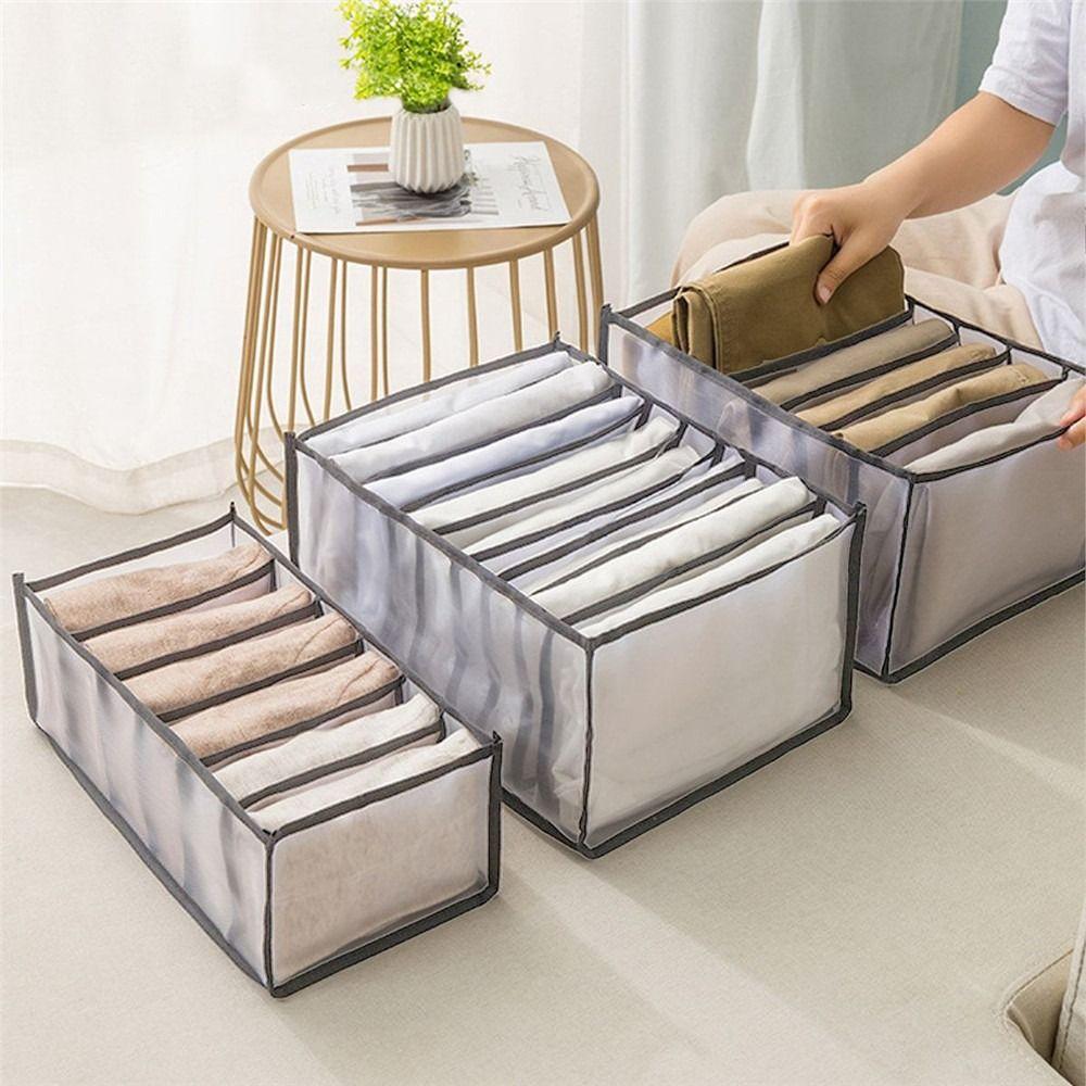 3PCS Washable Home Organization Drawer Divider Foldable Underwear Scarf Storage Pouch  Home & Living
