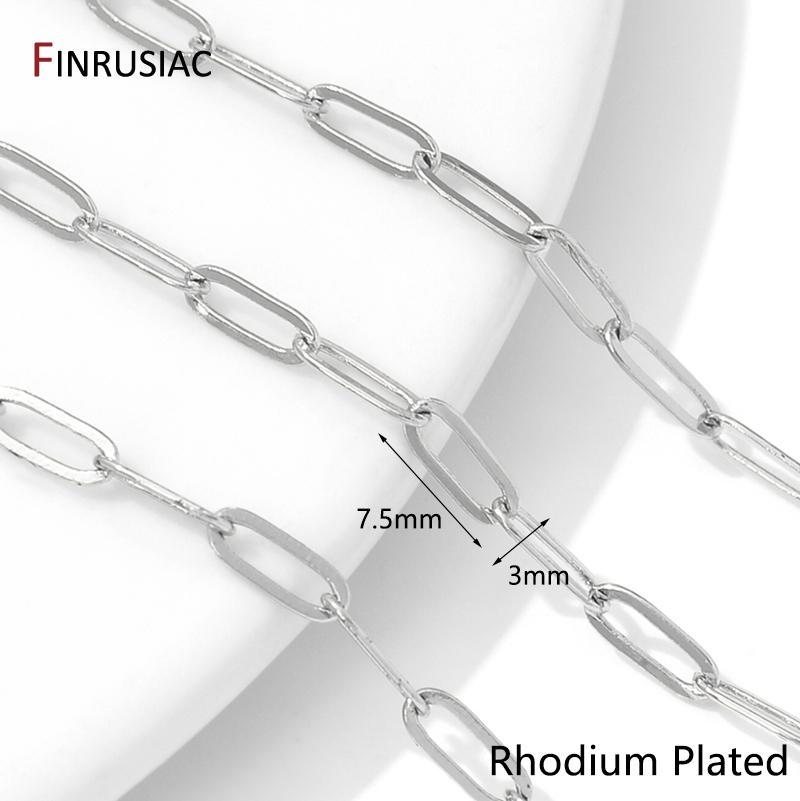 14K Gold Plated Brass Paperclip Link Chain Oval Link Cable Bulk Chain For DIY Jewelry Making Findings Handmade Crafts Components