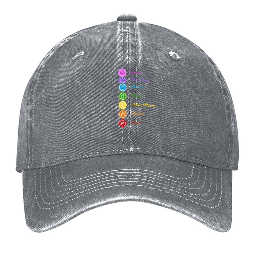 2026 Simple 7 Aligned Chakra Symbols And Names Design (Black Background) Baseball Cap Fashion Beach Luxury Caps Men's Caps Women