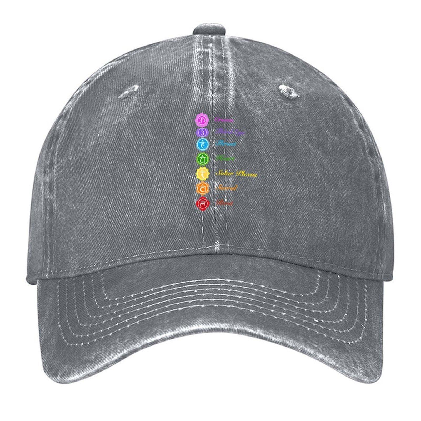 2026 Simple 7 Aligned Chakra Symbols And Names Design (Black Background) Baseball Cap Fashion Beach Luxury Caps Men s Caps Women