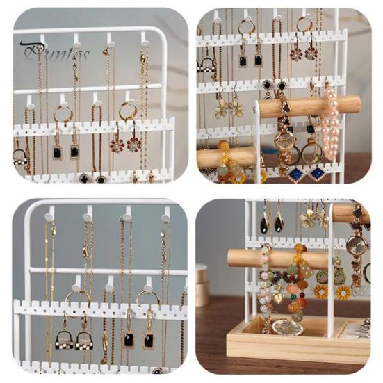 Decorative Jewelry Stand Rack Large Capacity Multi Tiers Stable Base Earrings Rings Necklaces Modern Organizer Bracelets Display Holder Shop Showcase