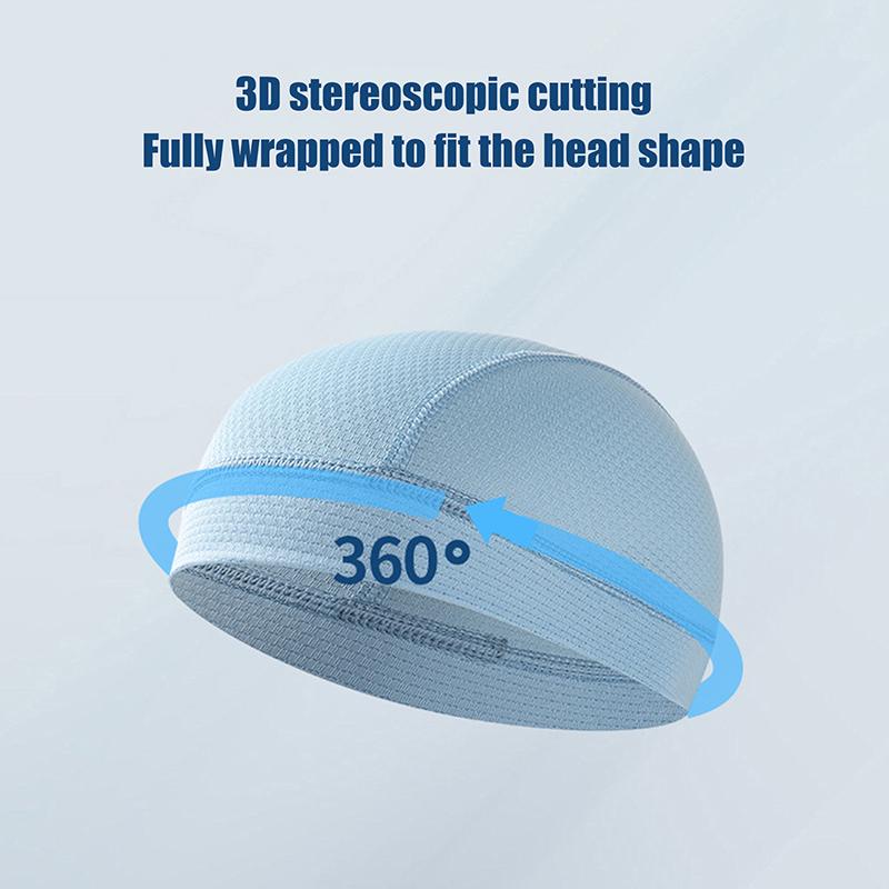 Unisex Cycling Cap Quick Dry Breathable Mesh Moisture Wicking Under Helmet Beanie Inner Lined Dome Summer Simple Sport Cap