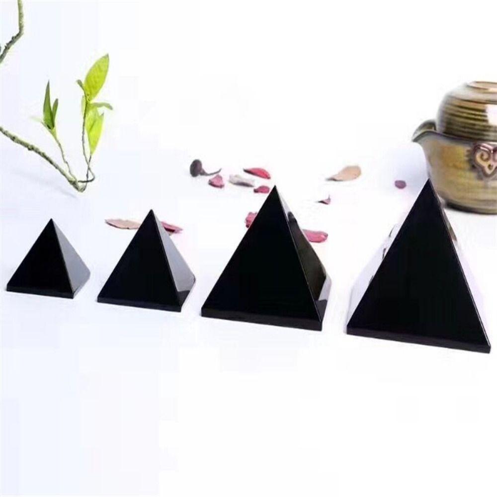 

Black Crystal Natural Black Crystal Pyramid Natural Crystal Stone Car Decor 4cm