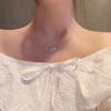 Inlaid Zircon Clavicle Chain Silver Star Pendant Fashion Accessory Necklace  Women Jewelry