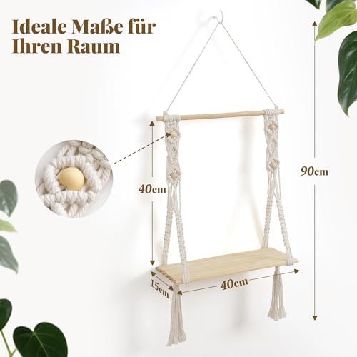 Afuly Hanging Shelf, Macrame Wall Shelf, Handmade Boho Decor, Cute Wall Rack, Home Decor, Handwoven Wall Decor, Decorative Supplies, Art, Interior, Li