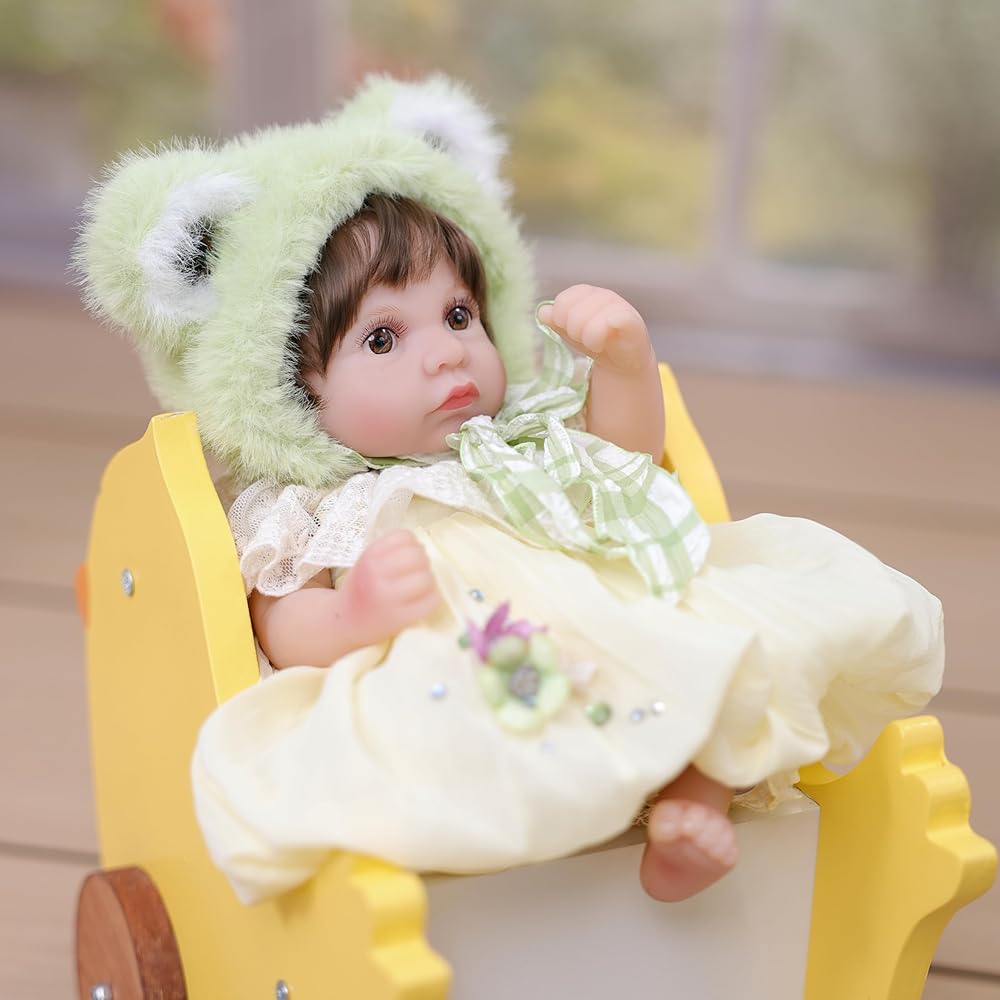 Cloveray Interactive 12-Inch Reborn Baby Doll with Realistic Body, Removable Outfit, Water Play Suitable