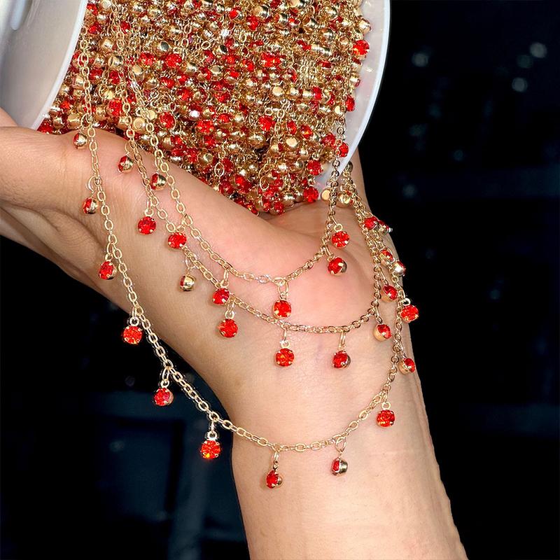 Catena Strass 10m Nappa Strass Bianco Blu Viola Rosa Rosso Catena Metallica Accessori Fai da Te Decorazione Abiti Borse Creazione Gioielli