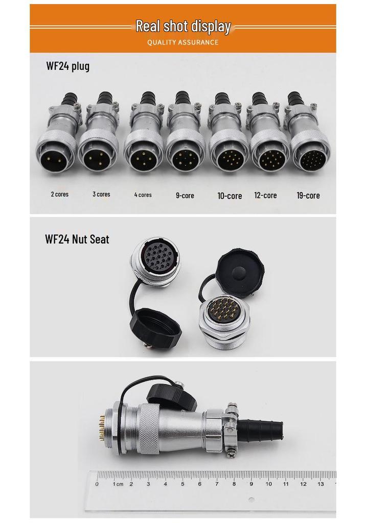 Weipu WF24 Aviation Plug 2-4 Pin Male & Female Waterproof Connector with Rear Nut Base