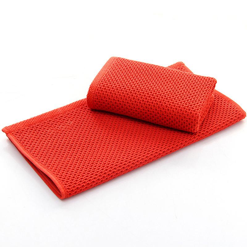 

Полотенце в виде сот из чистого хлопка, домашнее японское простое вафельное квадратное полотенце для пары красный