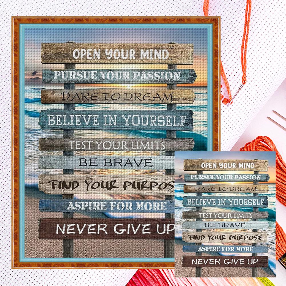 Full Broderi Ekobomullstråd 11CT Räknad Landskap Korsstygnskit