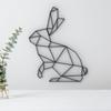 Geometric Animal Wall Art Metal Rabbit Sculpture Home Decor Bunny Figurine Hanging Statue