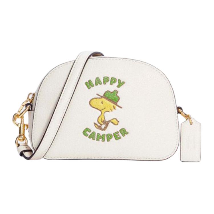 Coach X Peanuts Collaboration Serena 16 Husto Print Leather Mini Crossbody Bag Women bags White C4600-IMCAH Basic Set (Bag+Dust Bag)