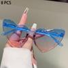 8 Pcs Per Set Cute Heart Shaped Sunglasses for Girls New Stylish Multi-color Children Sun Glasses Trendy Gradient Decor Shades