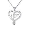 I LOVE YOU MOM Rhinestone Pendant Necklace for Mother's Day