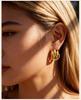 Chunky 18K Gold Plated Twist Knot Stud Earrings for Women, Geometric Textured Stainless Steel Waterproof Vintage Jewelry