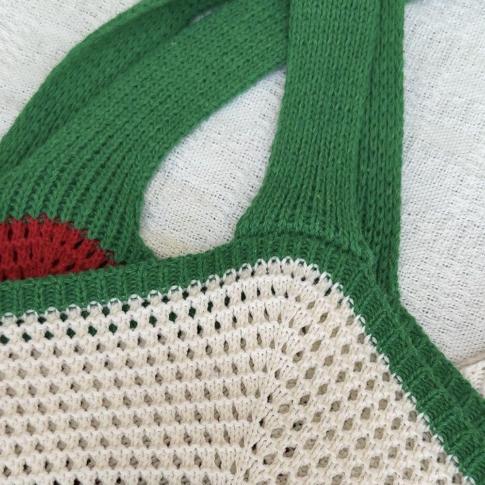 Sweet Knitted Shoulder Bag Hollowed Out Beach Bag Fashion Crochet Tote Bag  Summer