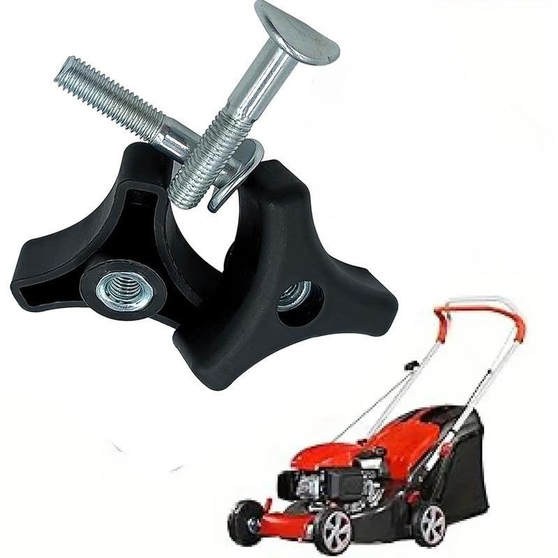 2 sets Lawn Mower Handle with Screws Nuts- Iron Triangle Design Fits All Manual Lawn Mowers Outdoor Electric Lawn Mower Accessories