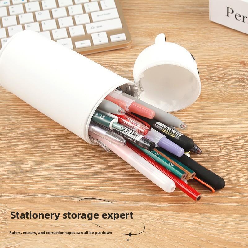 Cute Cartoon Silicone Pencil Case With Expandable Foldable Storage For Students And Kids