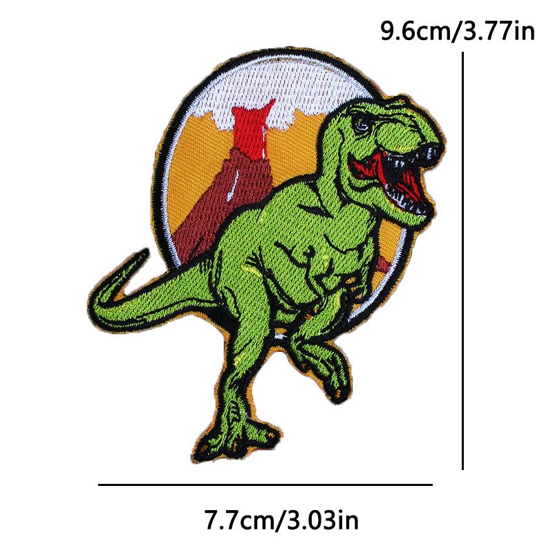 Fusible Iron On Patch Cute Animal Patch Embroidery with Cat Butterfly Dinosaur Fantasy Trio for Kids Vest Kawaii Story Decor