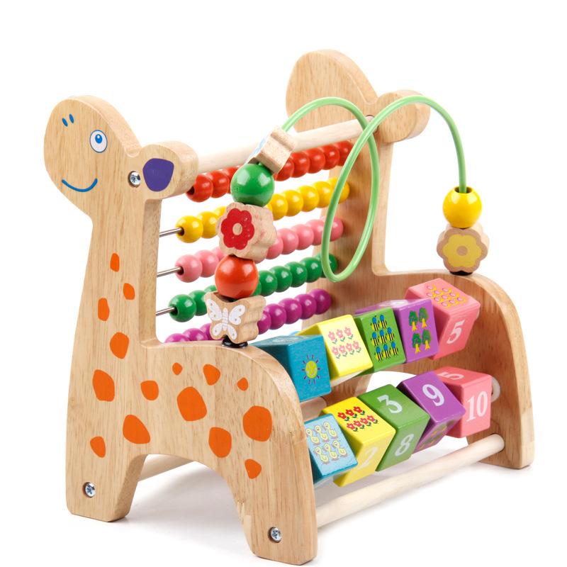 Multifunctional Wooden Abacus & Bead Maze for Baby's Hand-Eye Coordination and Early Education