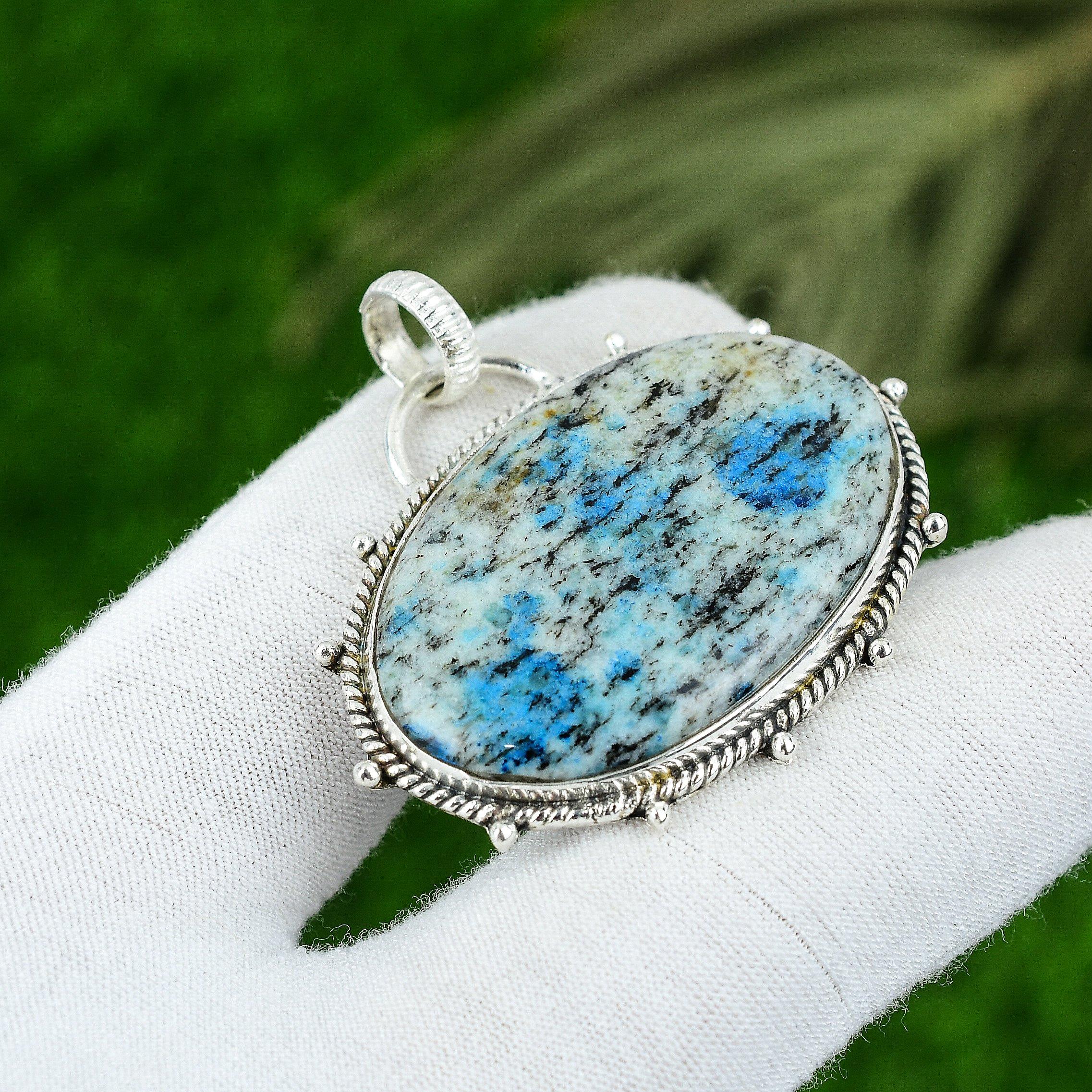 

Натуральный камень Яшма К2 Кулон Белое серебро 925 пробы Индийские украшения