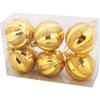 Gold Christmas Tree Baubles Decorated with Embossing 6cm - Set of 6