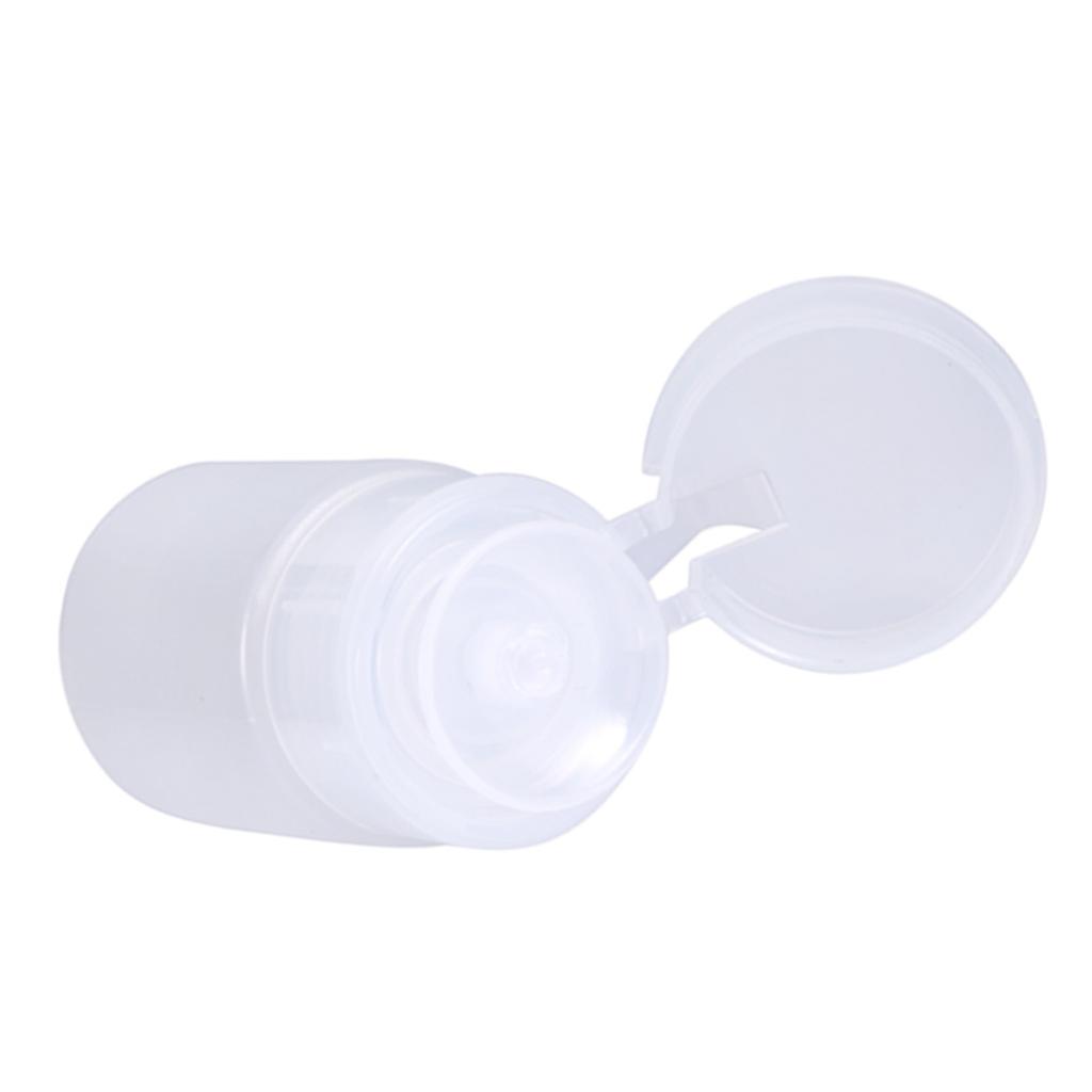 60ML Pump Dispenser Nail Art Polish Remover Alcohol Liquid Cleaner Handy Press Container (Pink)