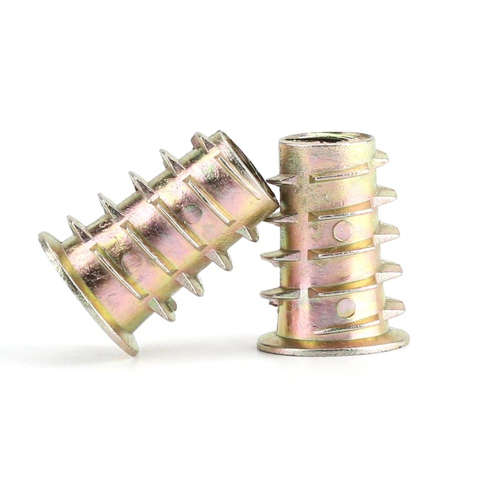 20Pcs M8 20mm Zinc Alloy Hex Drive Head Furniture Nuts Threaded for Wood Insert