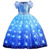 Easter Snowflake Mesh Princess Dress, Girls Summer Cosplay Daily Dress Wholesale Blue
