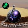 Luminous Twelve Constellations Starry Sky Galaxy Galaxy Luminous Couple Versatile Clavicle Chain Jewelry Pendant Necklace