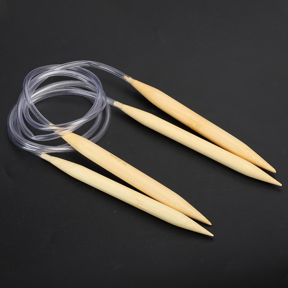2Pcs Circular Knitting Needles Set Bamboo Sweater Carpets Weaving Accessories Tools