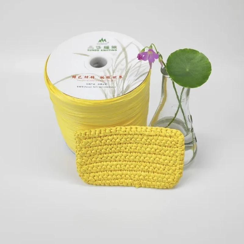 600M Raffia Strohgarn Häkelgarn für DIY Stricken Sommerstrohhut Handtaschen Kissen Handgeflochtenes Strohgarn
