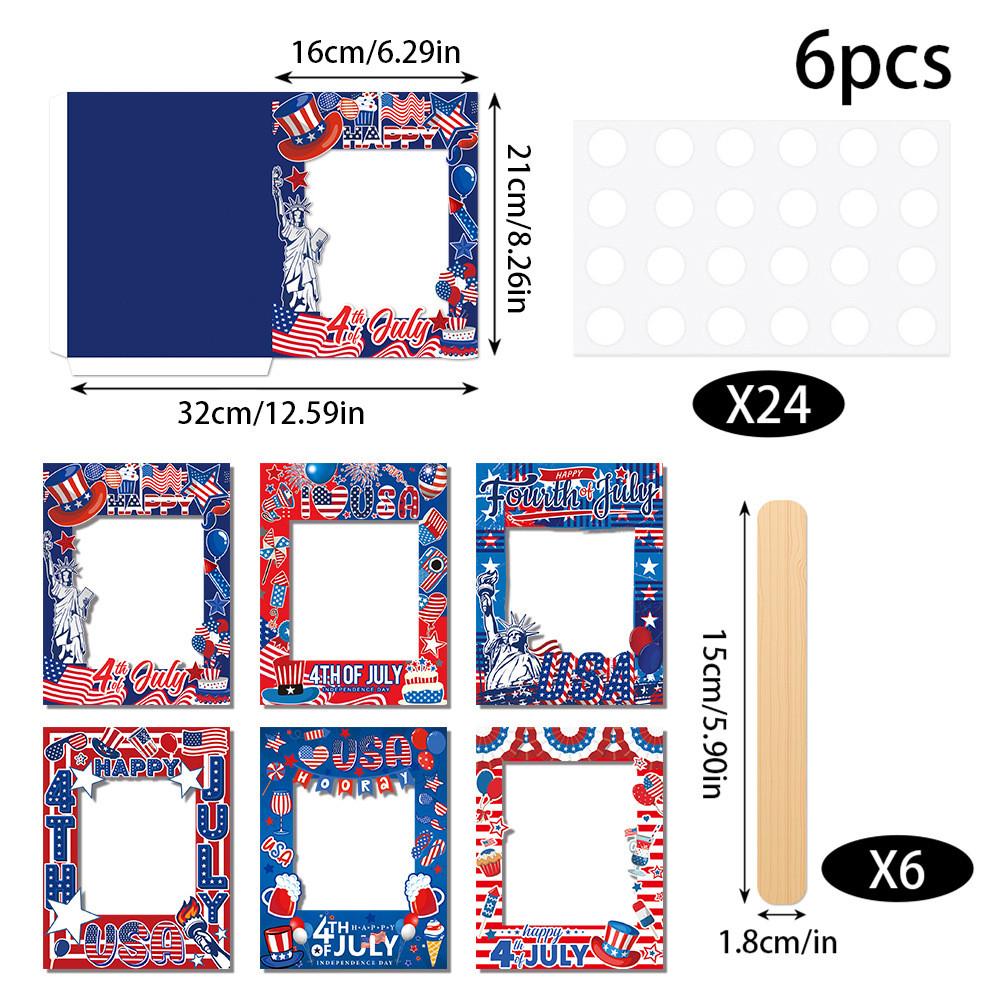 Theme Day Independence Flag Pattern Handheld Photo Frame Shooting Decor Prop