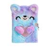 Cute Plush Bear A5 Diary Kawaii Notebook with Lock for Bts Gift