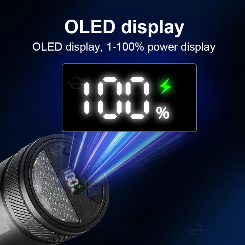 Powerful LED Flashlight Super Bright Rechargeable High Power Long Range 200M Torch Outdoor Emergency Camping Fishing Lantern
