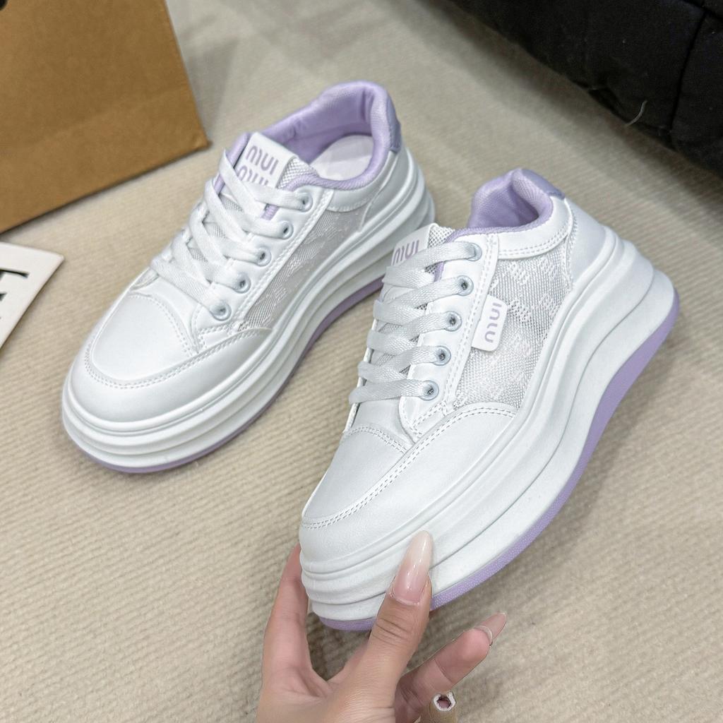 New thin women's spring summer ins versatile height-increasing platform net shoes breathable sports board shoes