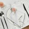 6PCS Table Decor Solid Color Cotton Linen Napkin Sewn Edged Square Dining Table Napkin Washable Cloth Napkin Party