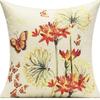 Plant and Flower Linen Pillowcase Purple Lavender Printed Pillow Cushion Cover Home Sofa
