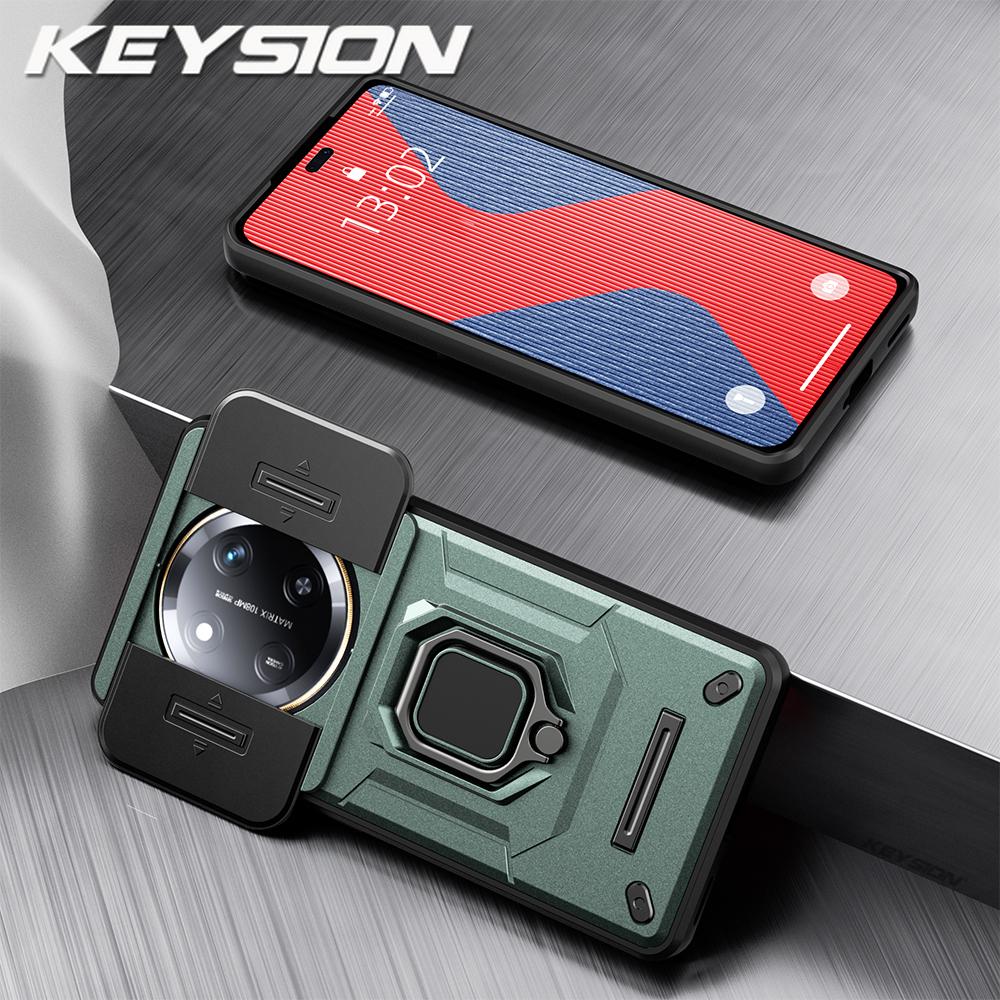

Противоударный чехол KEYSION для HONOR X9c 5G, силиконовый + поликарбонатный слайдер, защитное кольцо для объектива камеры, подставка, чехол для телефона Huawei Honor X9c 5G for Honor X9c зелёный
