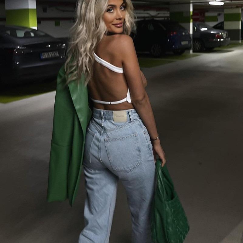 Women's Summer High Waisted Crop Spice Sexy Halter Tank Top