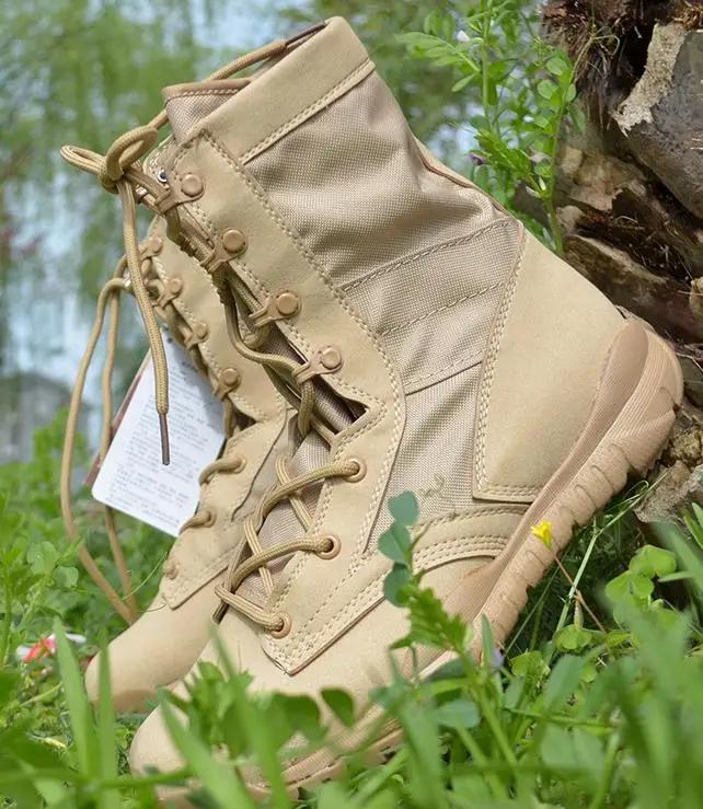 Fashion Breathable Men Desert Boots Tactical Military Boots Ultralight Combat Boots Outdoor Hiking Shoes Male Army Boot Large Size 49