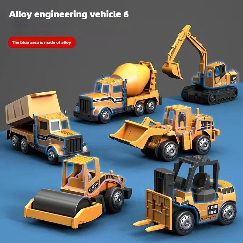 Non-Toxic Children'S Container Truck Alloy Engineering Excavator Crane Trucks Set Storage Toy Car Model Toys For Children Kids Birthday Gifts