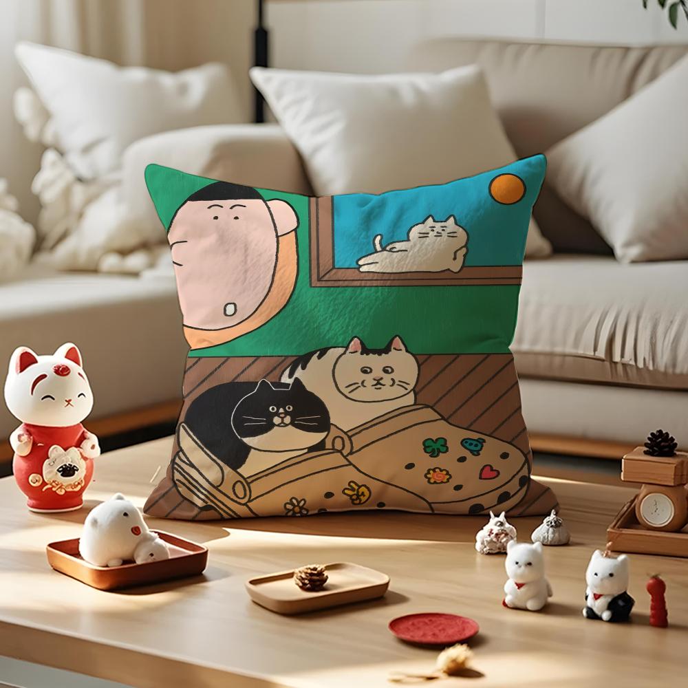 Gomatsu Cushion Cover Anti-dustmite Pillowcase Invisible Zipper Silky Short Plush Sofa Cushion Cover