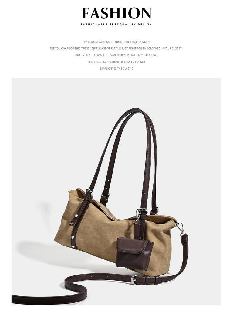 Retro Wildleder Große Kapazität Damen Schulter- und Umhängetasche - Herbst/Winter Vielseitiges Design