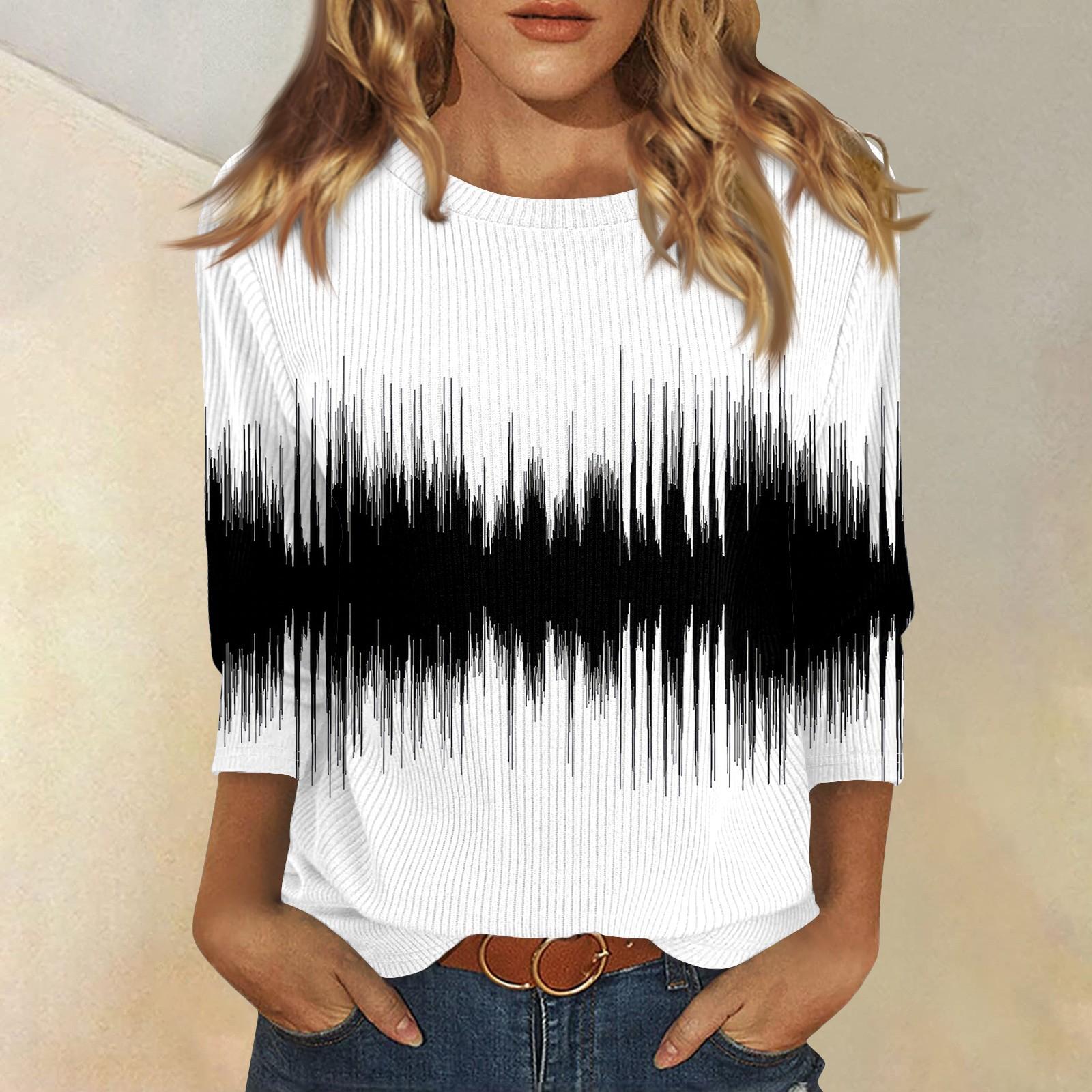 

Женская мода осень и зима повседневная круглая горловина матовая градиентная футболка рукав три четверти женская одежда XL белый