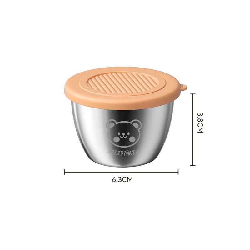50ml Snack Dish Stainless Steel Sauce Cup with Sealed Lid Kitchen Tableware Sushi Mustard Seasoning Box Dipping Sauce Plates