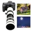White 420800mm Aperture F 8.316 Full Manual Focusing Telescope Zoom Telephoto Lens for EF‑S Mount Camera